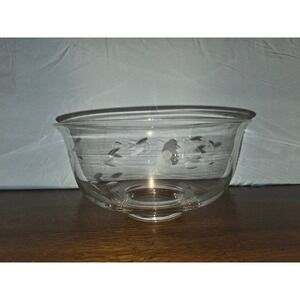 Princess House Heritage Handblown Crystal 10" Revere Bowl # 441 Heritage Floral